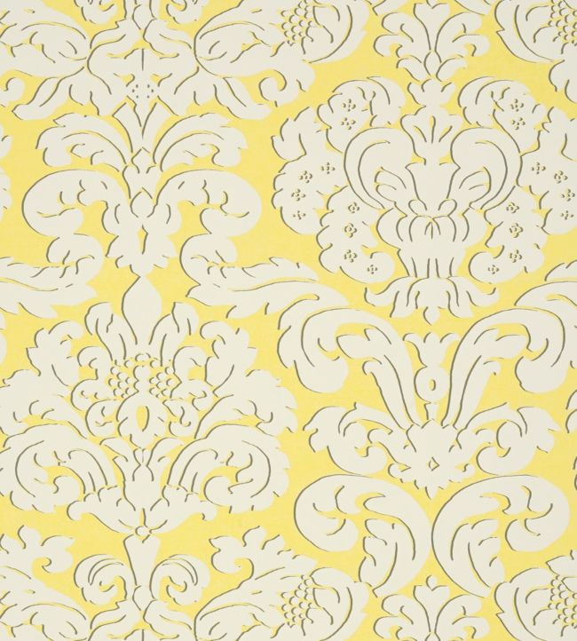 Trelawny Damask Wallpaper - Yellow 