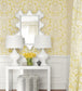 Trelawny Damask Room Wallpaper - Yellow