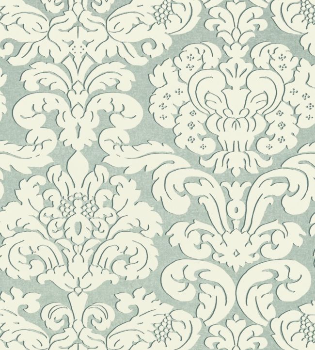 Trelawny Damask Wallpaper - Gray 