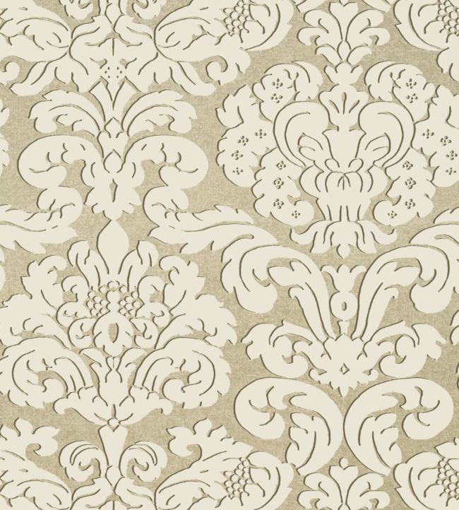 Trelawny Damask Wallpaper - Sand 