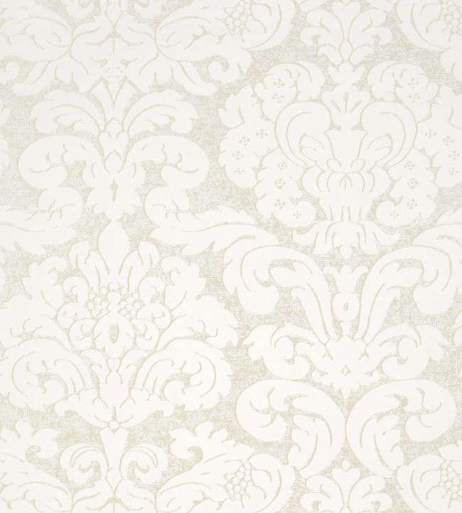 Trelawny Damask Wallpaper - Silver