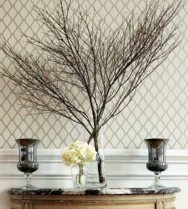 Rothbury Trellis Room Wallpaper - Gray