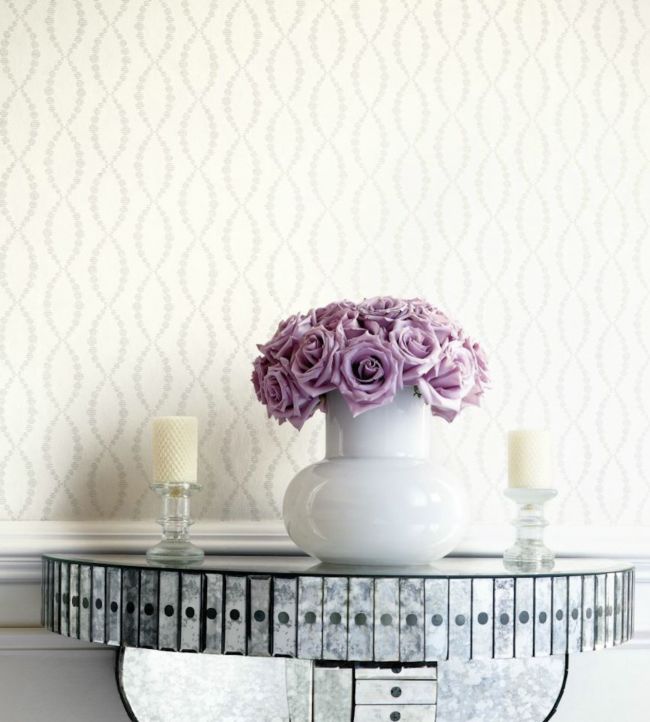 Beaded Trellis Room Wallpaper 2 - Cream