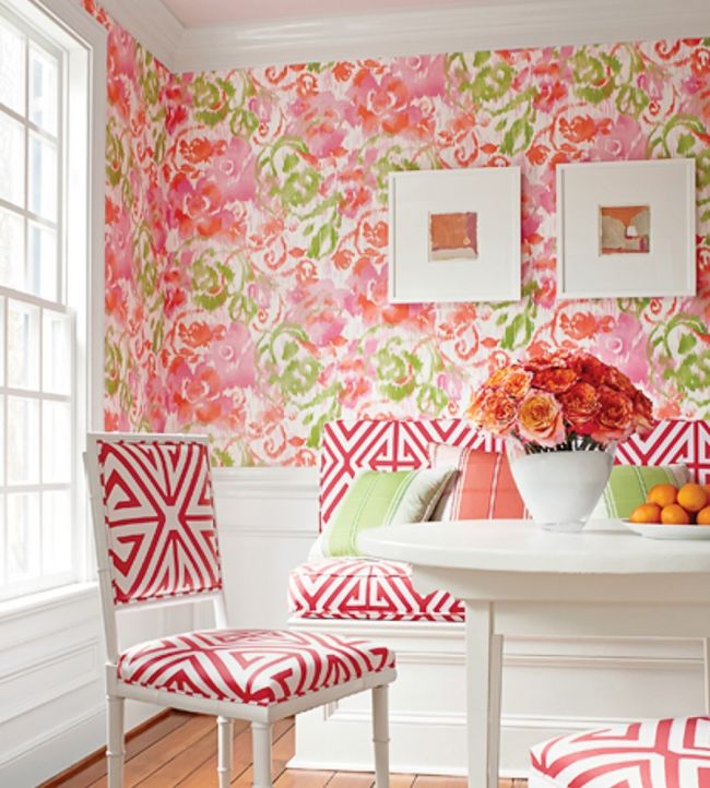 Waterford Floral Room Wallpaper - Pink 