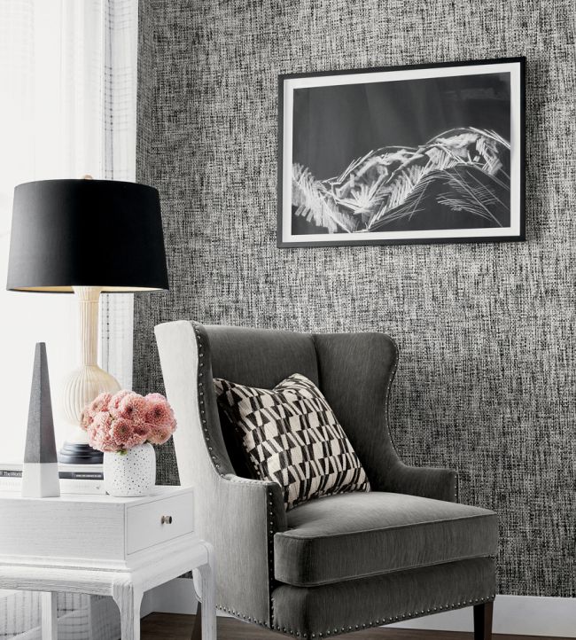 Arthur's Tweed Room Wallpaper - Gray