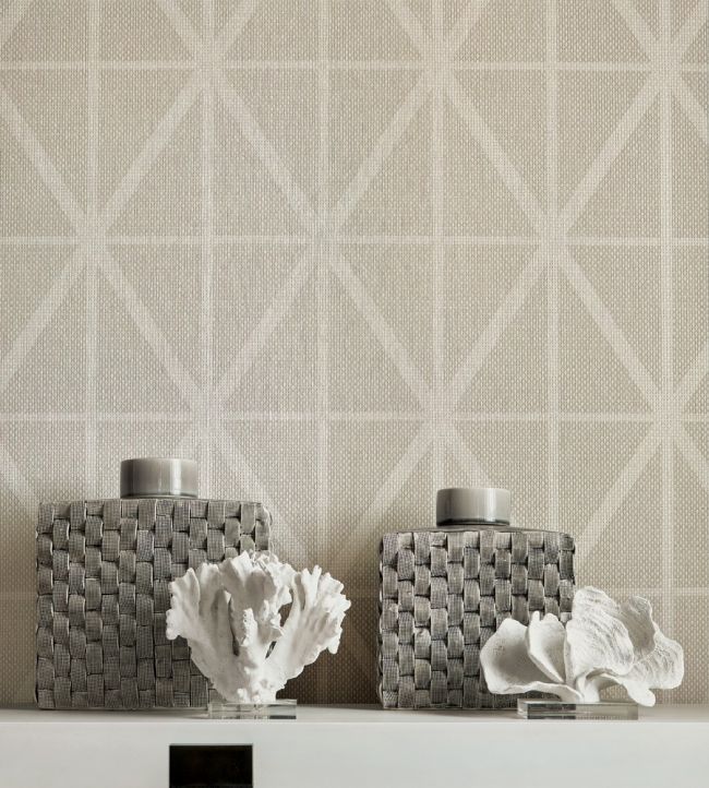 Cafe Weave Trellis Room Wallpaper - Gray