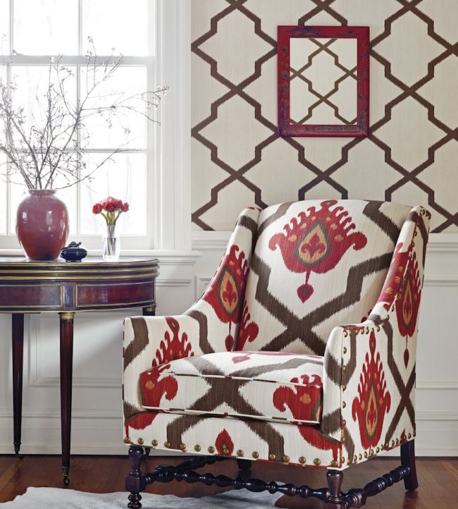 Myanmar Trellis Room Wallpaper - Brown