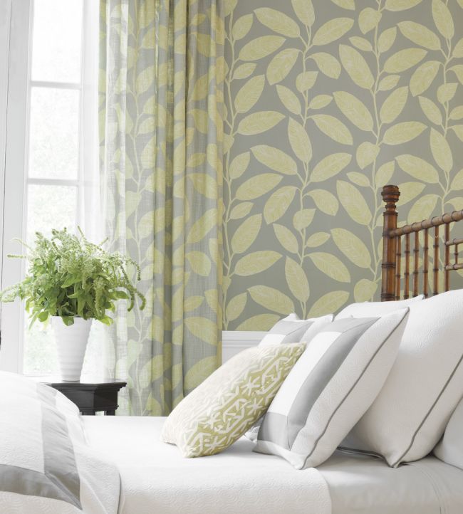 Komodo Leaves Room Wallpaper - Green