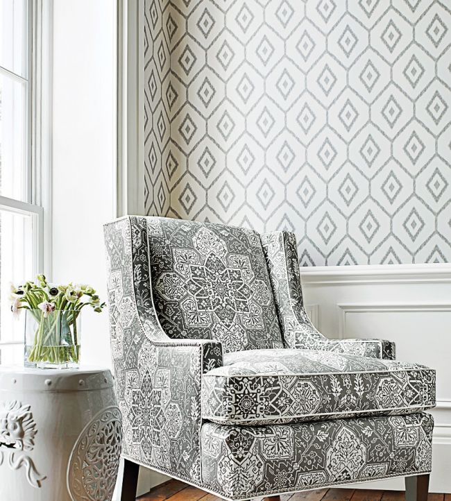 Bari Ikat Room Wallpaper - Gray