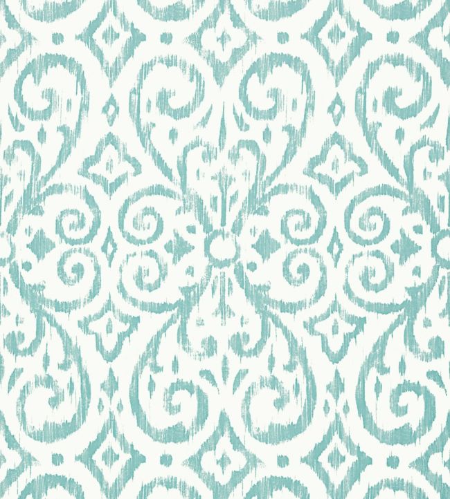 Patara Ikat Wallpaper - Teal 