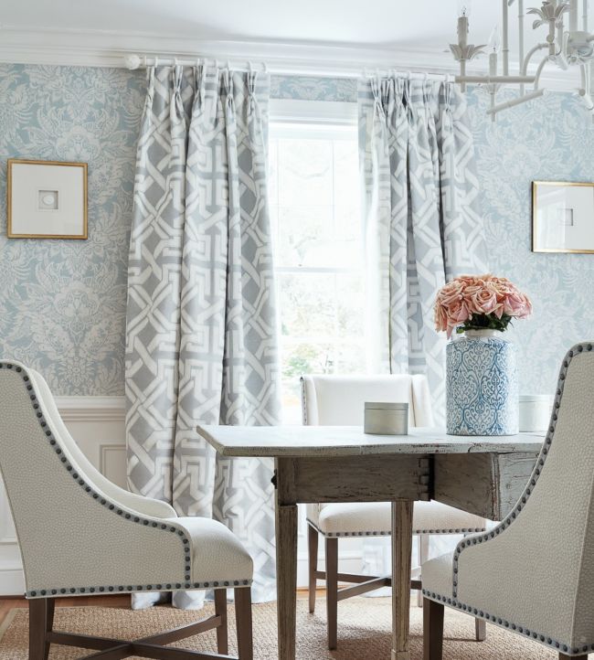 Chardonnet Damask Room Wallpaper 2 - Teal