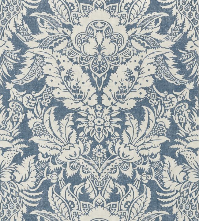 Chardonnet Damask Wallpaper -  Blue 