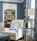 Roscoe Herringbone Room Wallpaper - Blue