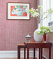 Wicker Weave Room Wallpaper - Pink