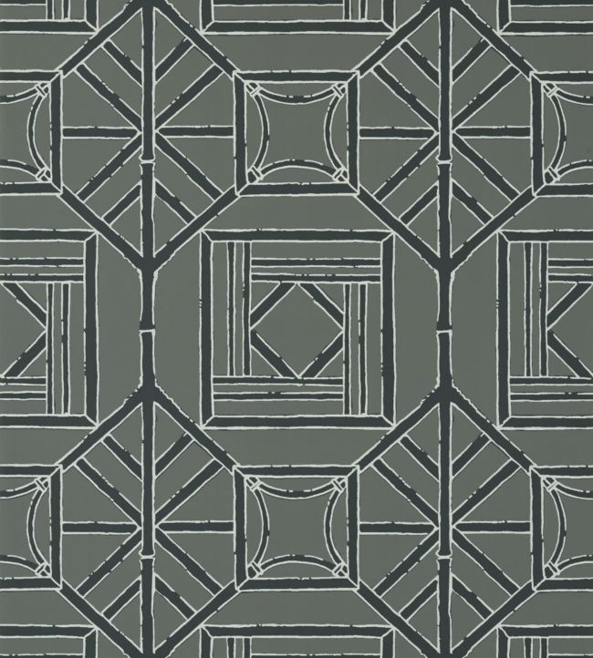 Shoji Panel Wallpaper - Gray 