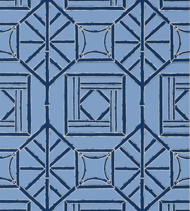 Shoji Panel Wallpaper - Blue