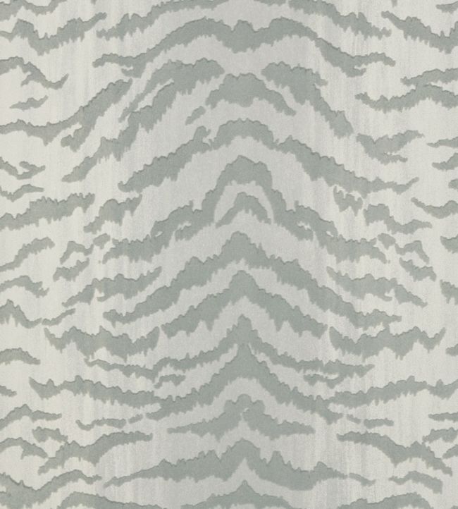 Tiger Flock Wallpaper - Silver 