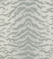 Tiger Flock Wallpaper - Silver 