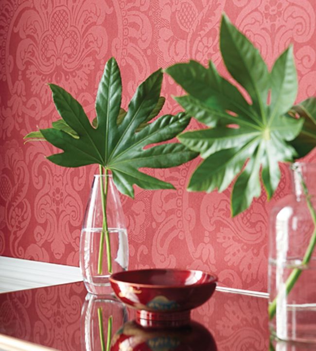 Dorian Damask Room Wallpaper 2 - Red 