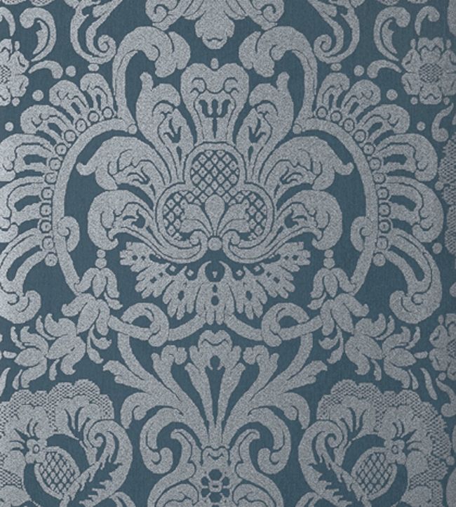 Dorian Damask Wallpaper - Blue 