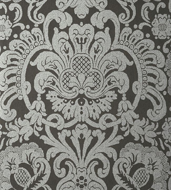 Dorian Damask Wallpaper - Black