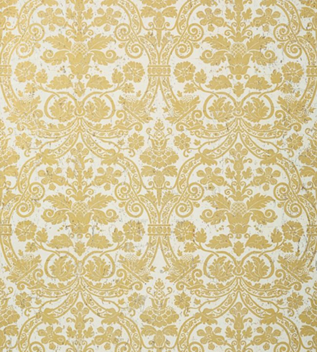 Curtis Damask Wallpaper - Yellow