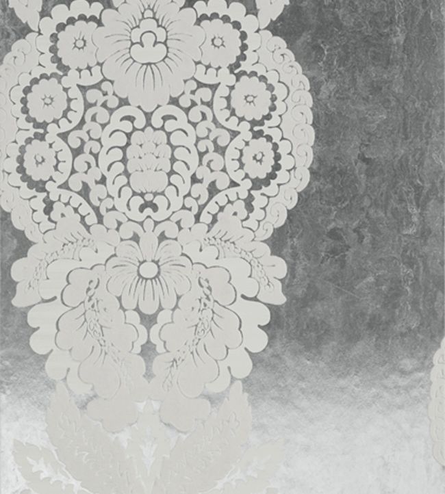 Rowan Damask Flock Wallpaper - Gray