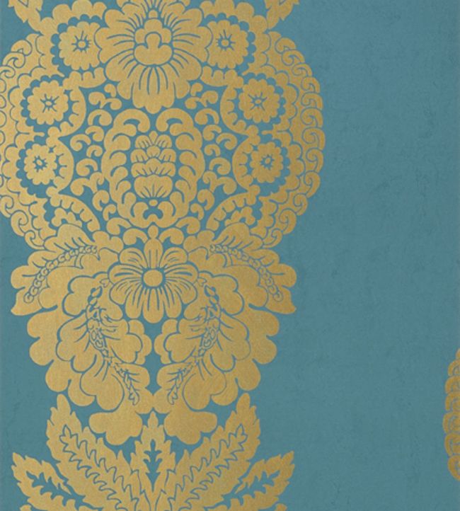 Rowan Damask Wallpaper - Teal