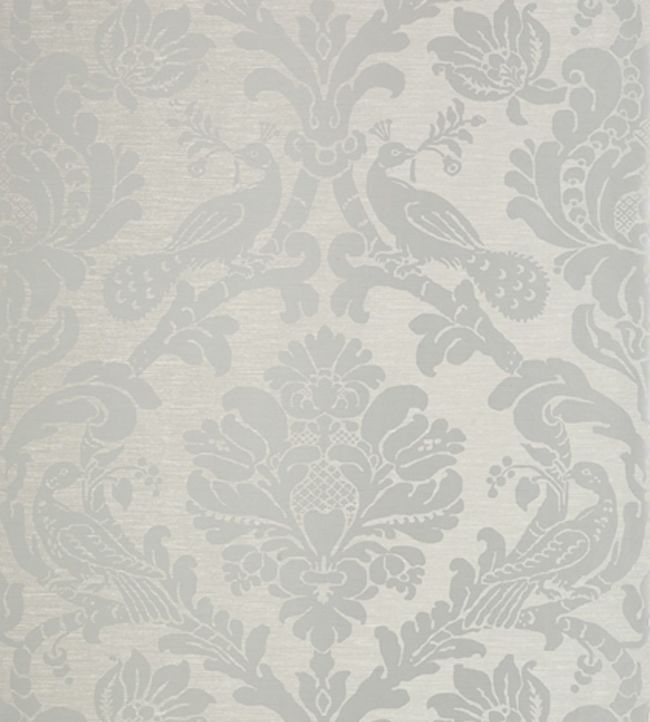 Passaro Damask Wallpaper - Silver 