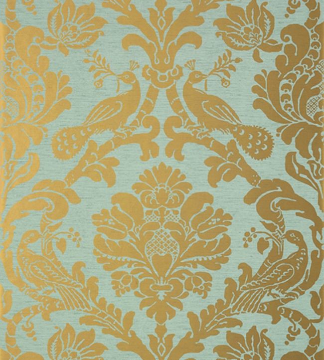 Passaro Damask Wallpaper - Gold 