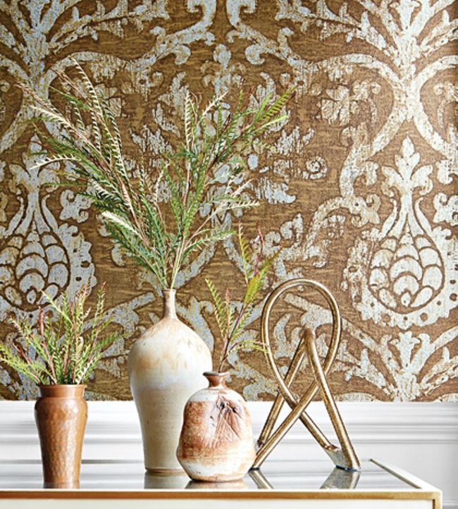 Pravata Damask Room Wallpaper 2 - Sand