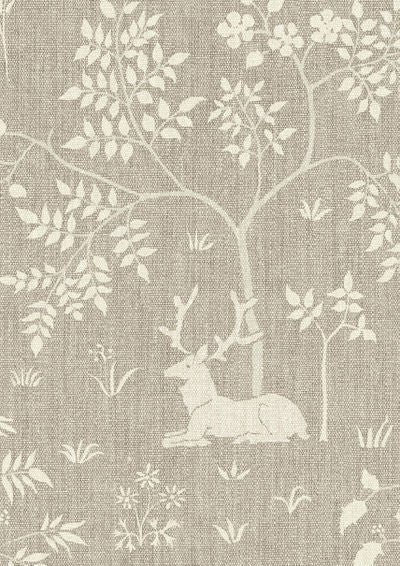 Voysey Park Fabric - Cream - Lewis & Wood