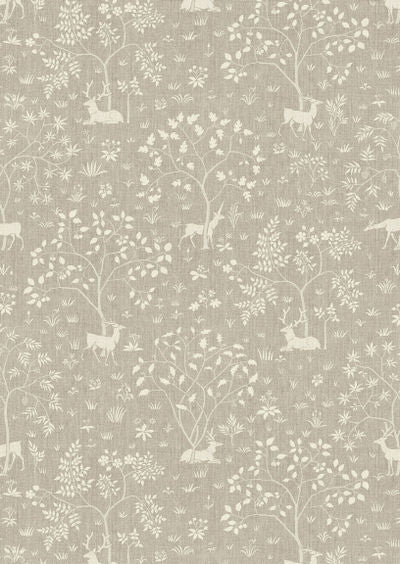 Voysey Park Fabric - Cream - Lewis & Wood