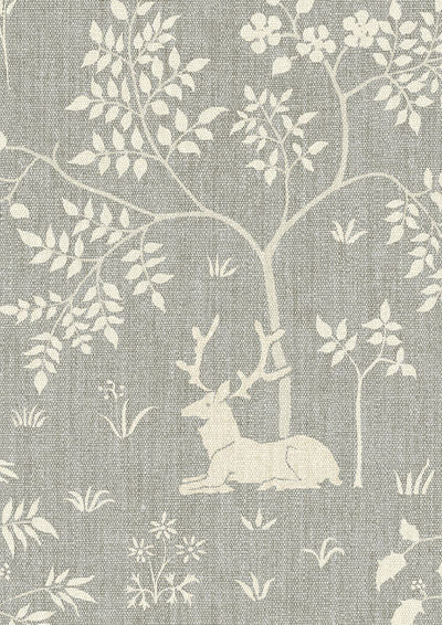 Voysey Park Fabric - Silver - Lewis & Wood