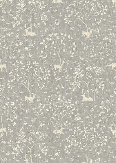 Voysey Park Fabric - Silver - Lewis & Wood