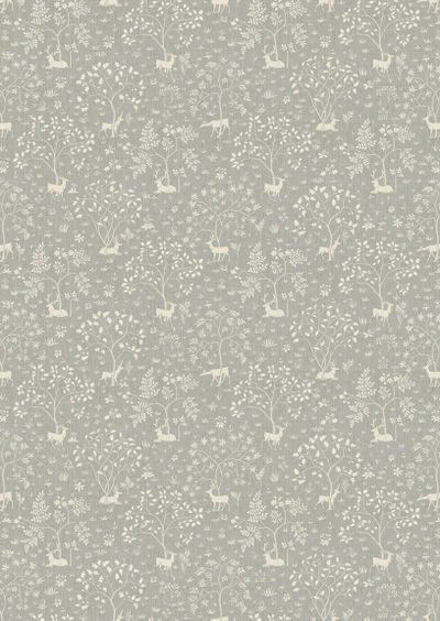 Voysey Park Fabric - Silver - Lewis & Wood