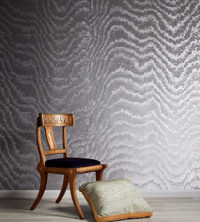 Metal Moire Room Wallpaper - Silver