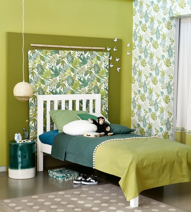 Jungle Jumble Room Wallpaper - Green