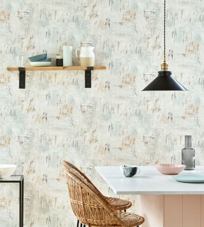 Sgraffito Room Wallpaper 3 - Blue