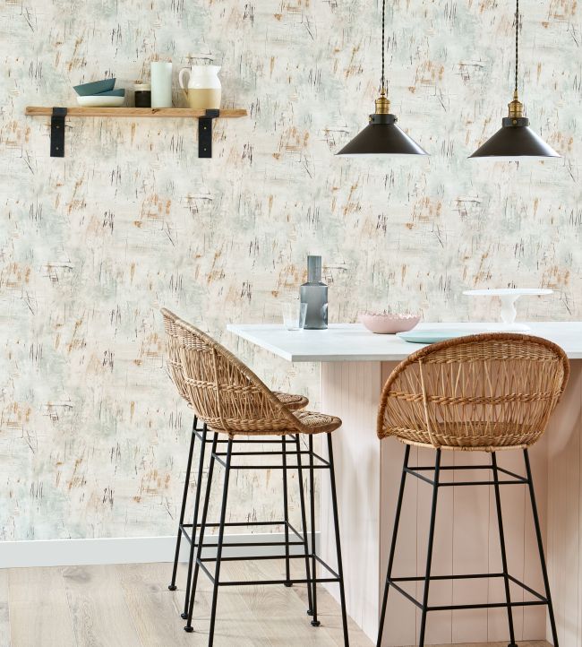 Sgraffito Room Wallpaper - White