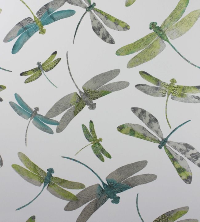 Dragonfly Dance Nursey Wallpaper - Green 