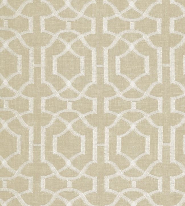 Alston Trellis Embroidery Fabric - Sand 