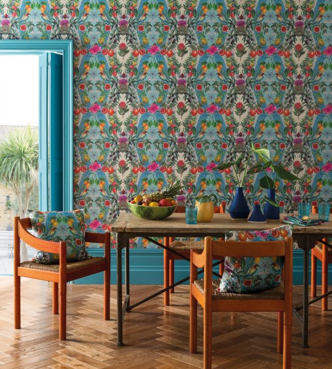 Talavera Room Wallpaper - Blue