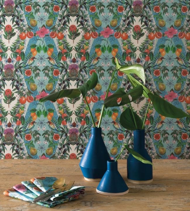 Talavera Room Wallpaper 2 - Blue