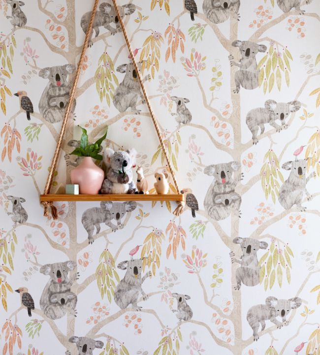 Kooka Koala Nursey Room Wallpaper - Gray