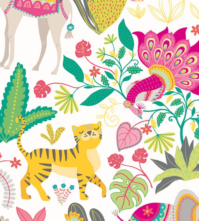 Samba Safari Nursey Wallpaper - Pink 