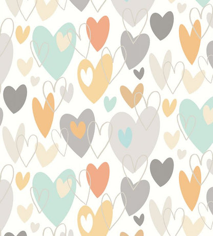 Pop Hearts Wallpaper - Gray 