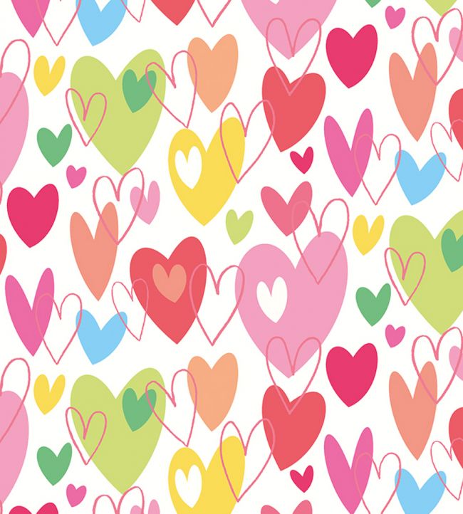 Pop Hearts Wallpaper - Pink 
