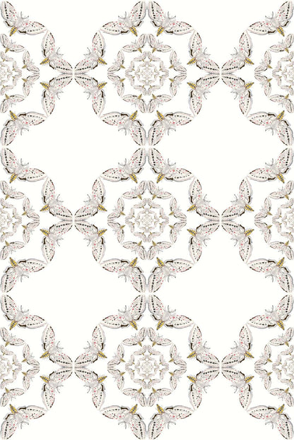 White Moth Circle Wallpaper - White