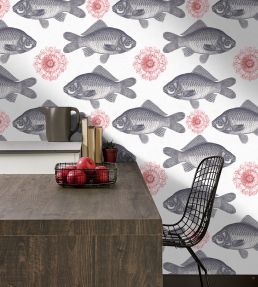 Fish Room Wallpaper - Gray